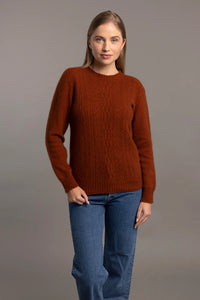 Possum Merino Crew Neck Jersey with Lace Detail