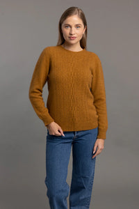 Possum Merino Crew Neck Jersey with Lace Detail