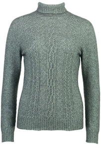 Possum Merino Polo Neck Jersey with Lace Detail