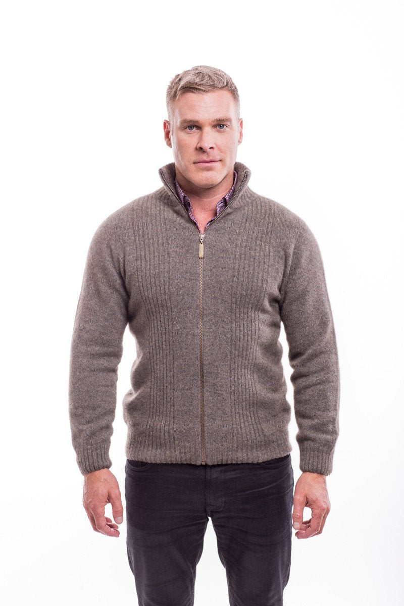 Possum Merino Rib Front Jacket