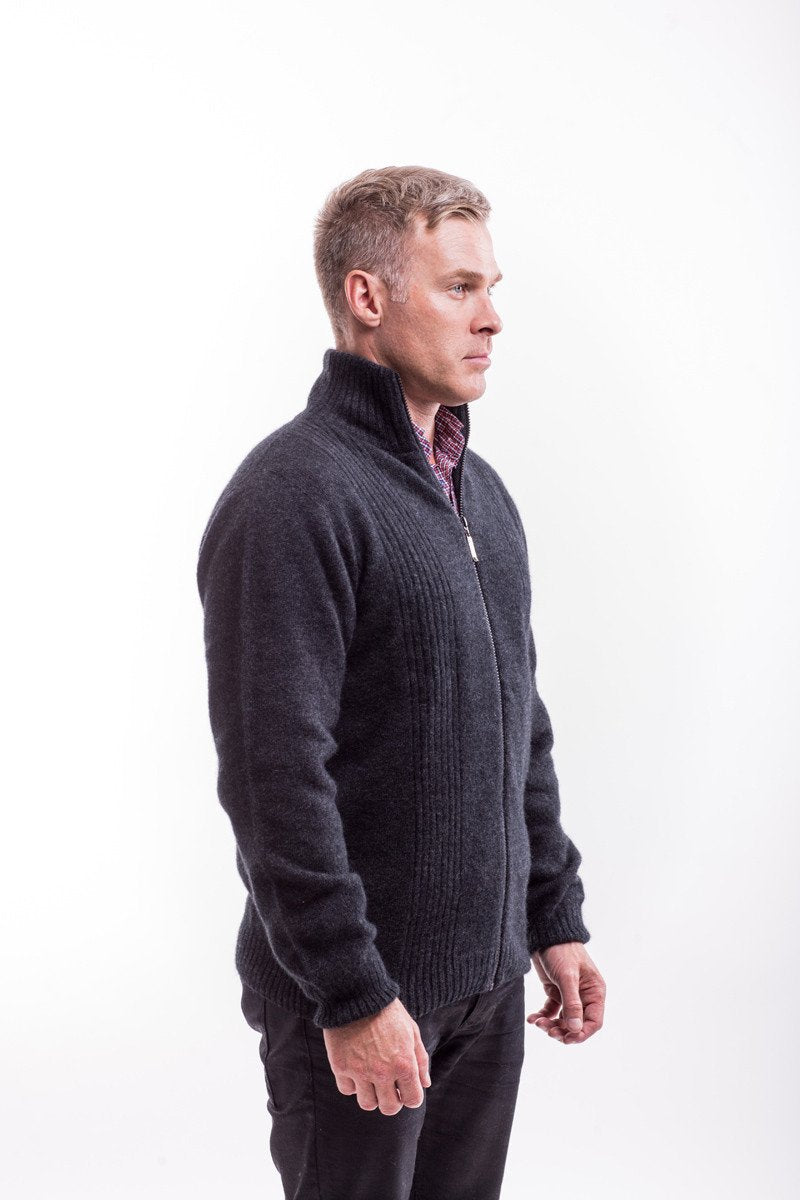 Possum Merino Rib Front Jacket