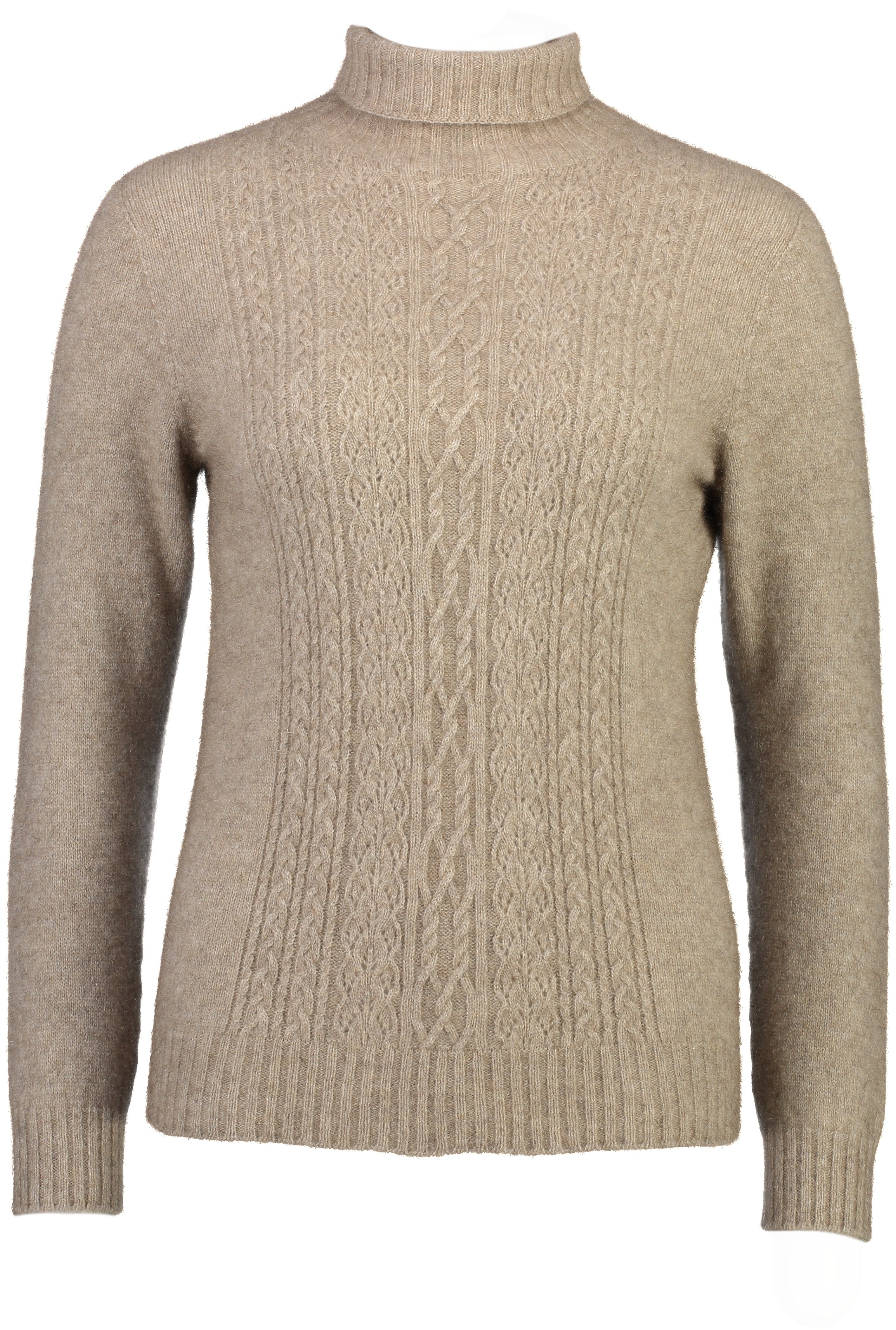 Possum Merino Polo Neck Jersey with Lace Detail