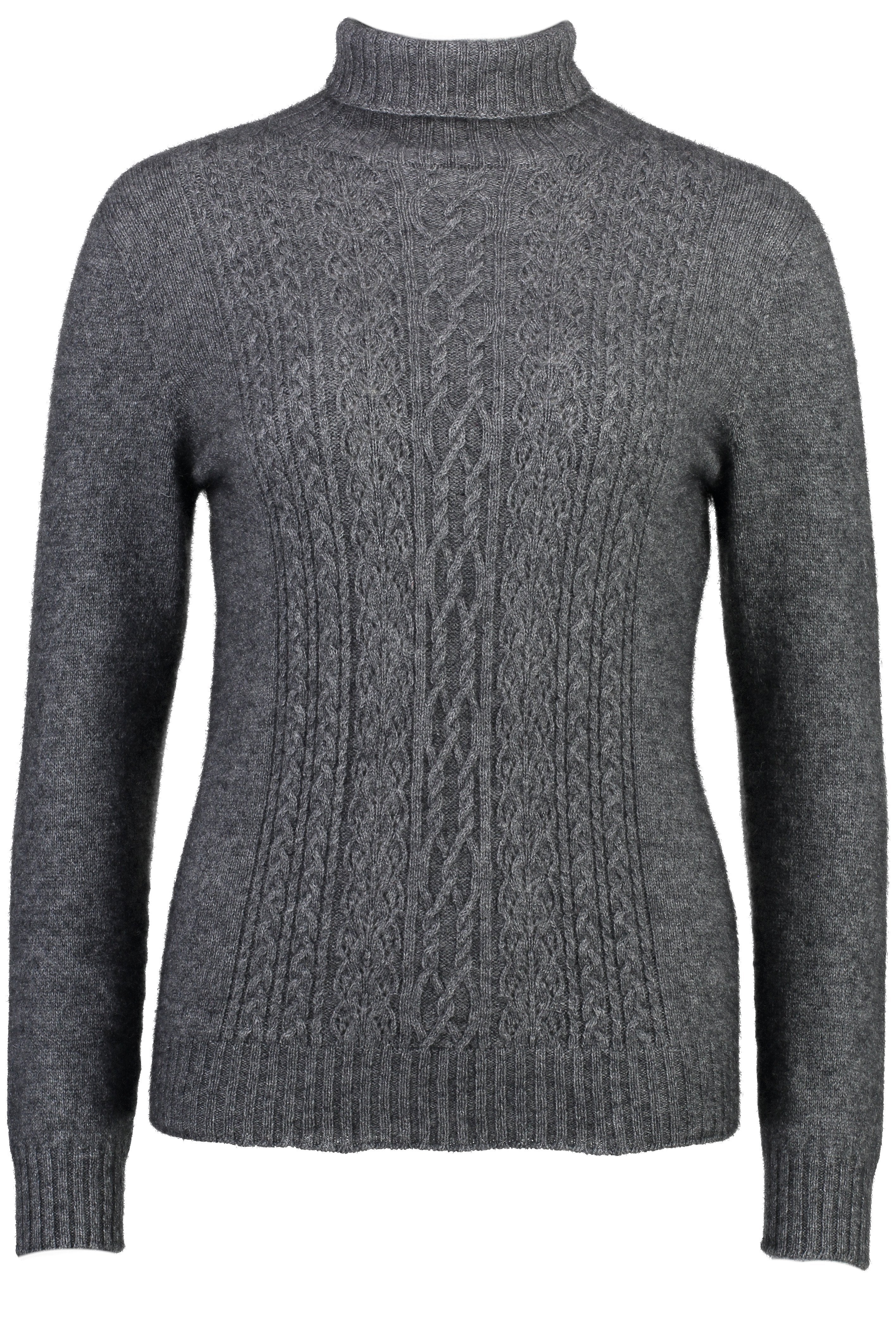 Possum Merino Polo Neck Jersey with Lace Detail